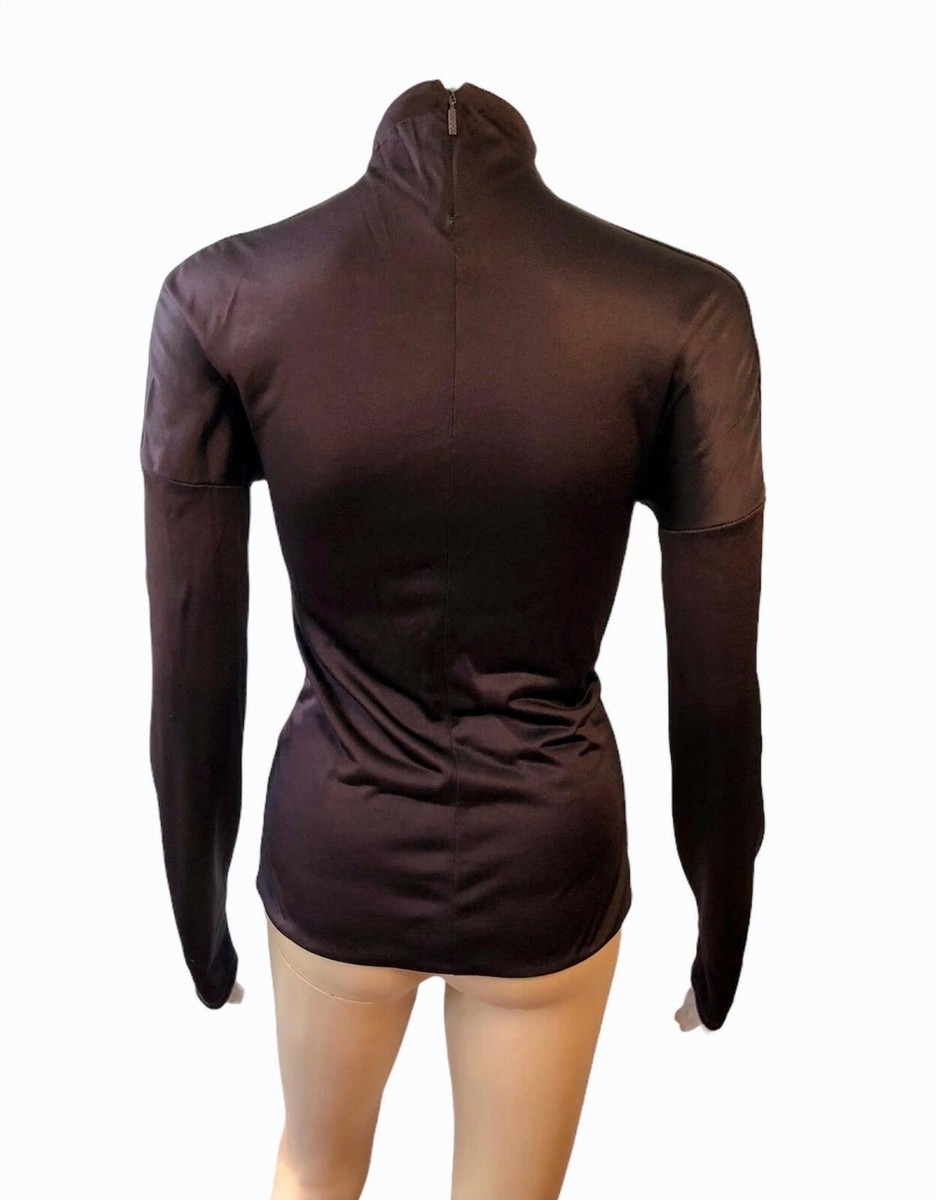 Gucci by Tom Ford Keyhole Cutout Blouse Top | eBay