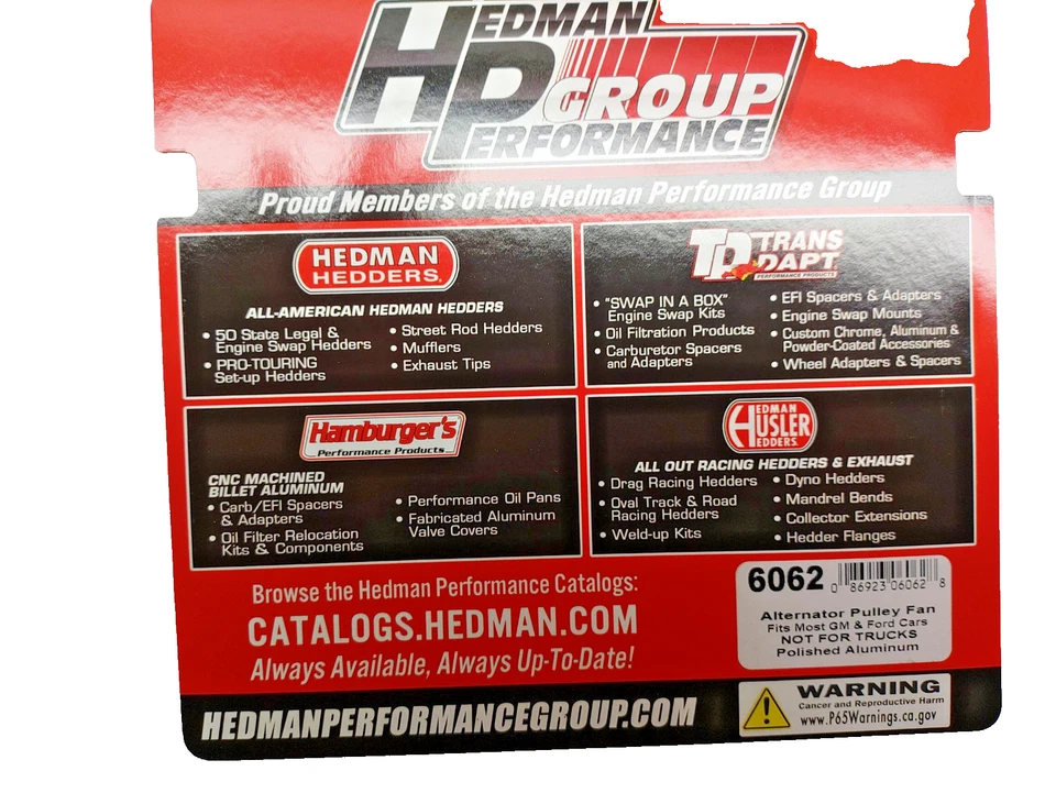 ALTERNATOR Pulley FAN; GM or FORD Alternator (pass. cars only)- Pol. ALUMINUM - Image 2 of 4