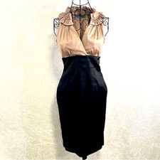 Vintage Pinup 50s Retro Glam DONNA RICCO Dress Womens 2 Satin Evening Cocktail