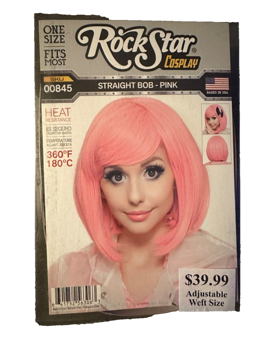 Rockstar Cosplay Fake Straight Short Bob Hair Wig Halloween