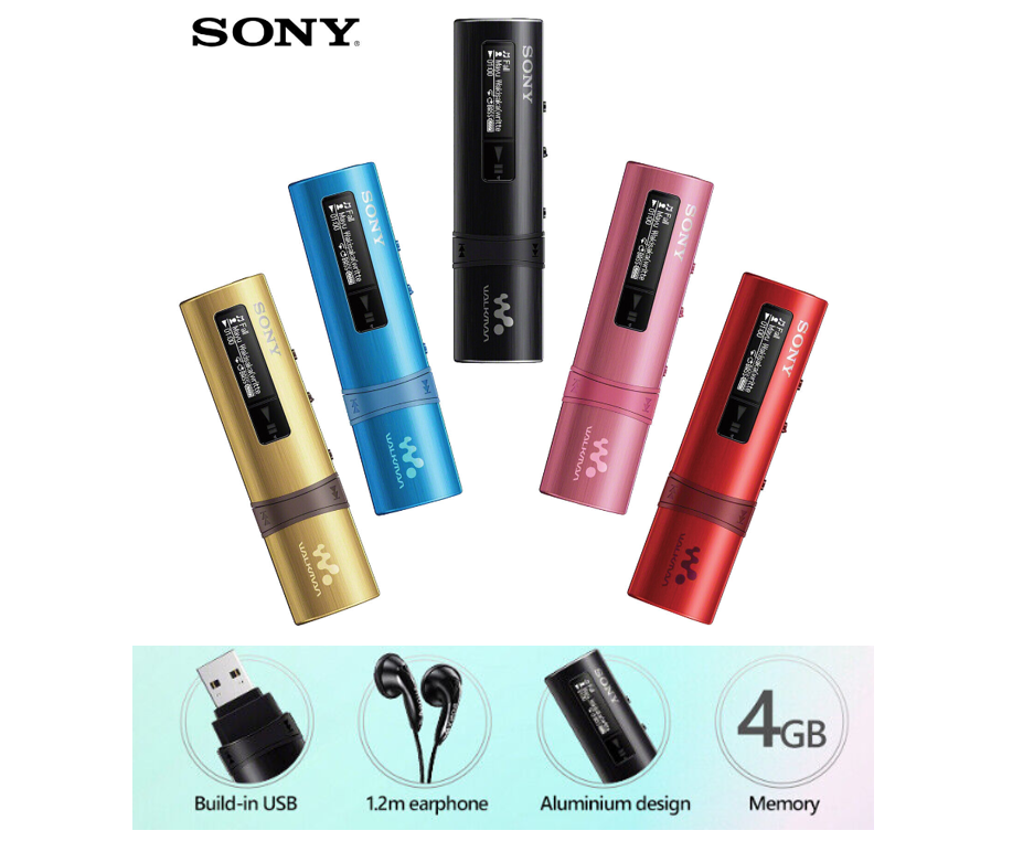 For SONY NWZ-B183F 4GB Protable USB MP3 Music Player with Built-in 