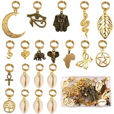 20 PCS Locs Hair Jewelry Braids Hair Clips Adjustable Hair Bronze and Gold