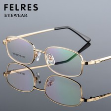 Men Metal Oval Eyeglasses Classic Fashion Clear Lens Full Frame Glasses Frames