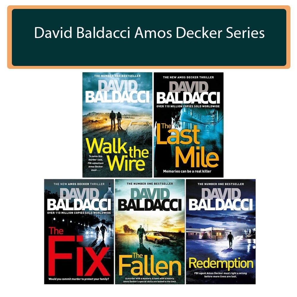 Amos Decker Series 5 Books Collection Set by David Baldacci Walk the Wire,Fallen