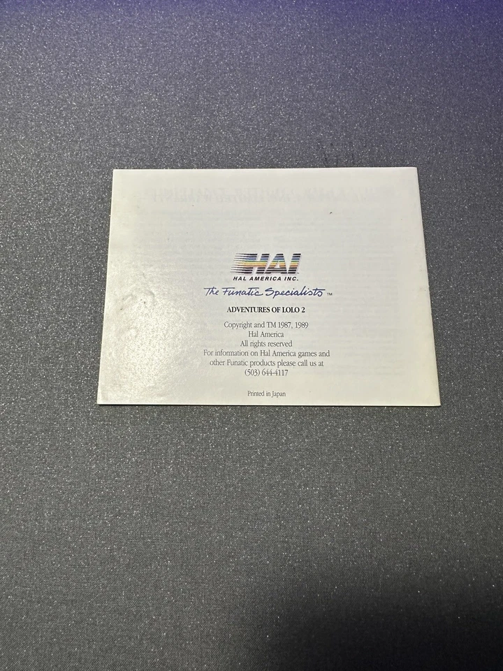 Adventures of Lolo 2 Nintendo NES Vintage manual auténtico Foto 2 de 3