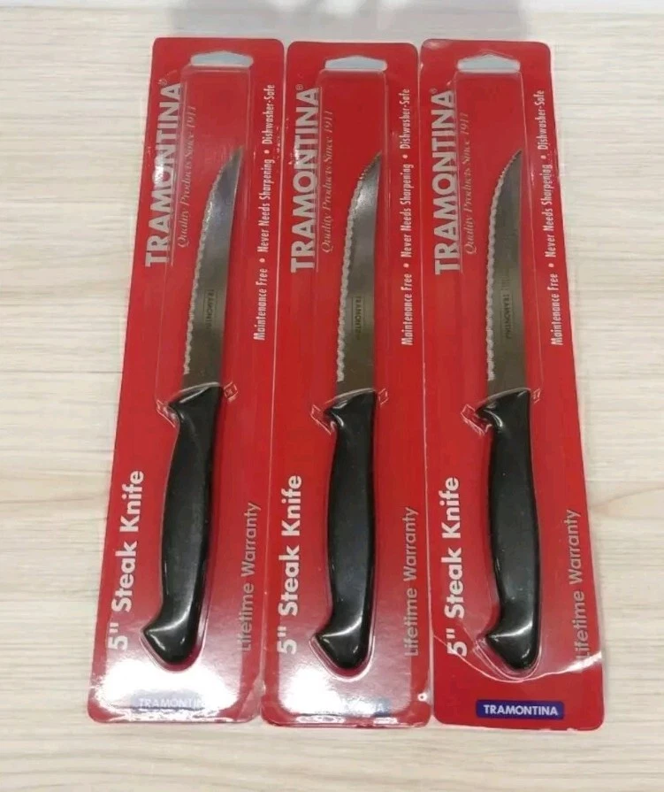 3 pack Tramontina 5 in. L Stainless Steel Steak Knife