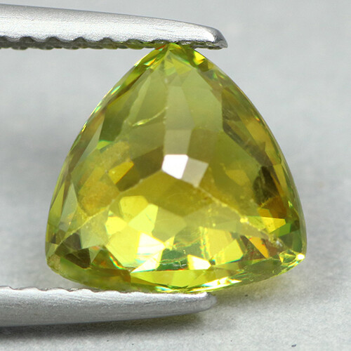 2,32 CT Funken selten Billionen Schnitt 100 % natürlich grünlich gelb Sphene-Titanit - Bild 2 von 2