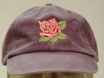 PINK ROSE JUNE FLOWER OF MONTH HAT WOMEN MEN CAP Price Embroidery Apparel