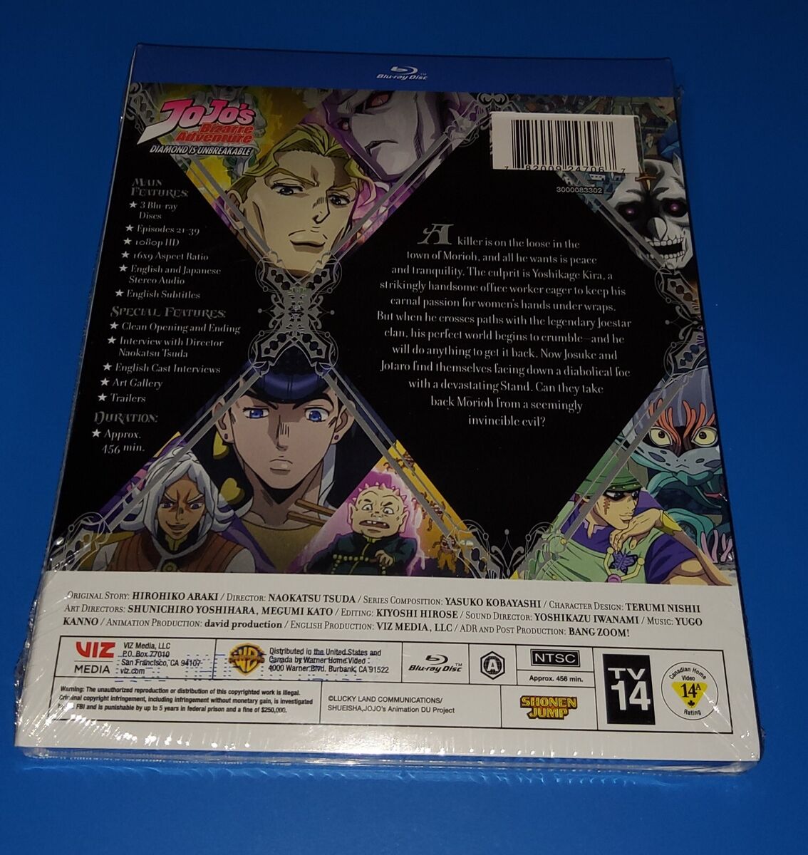 Jojo's Bizarre Adventure Set 5 Diamond is Unbreakable Arc Part 2 Blu-ray  anime 782009247067