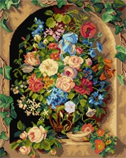 Orchidea Needlepoint canvas for halfstitch without yarn after Pauline von Kou...