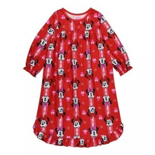 Disney Minnie Mouse Red Flannel Stripes and Snowflakes Nightgown, Gown