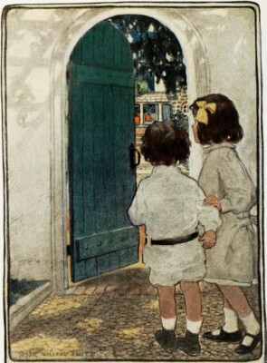Jessie Willcox Smith 1904   The Green Door Golden Age Children s Illustration