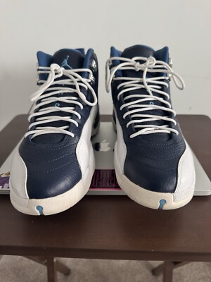 Size 8 - Air Jordan 12 Retro 2012 OBSDN/UNVRSTY BL-WHT-FANCH -  Obsidian'