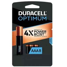 Duracell AAA 1.5 Volt Optimum Power Boost Alkaline Batteries 8 Pack 