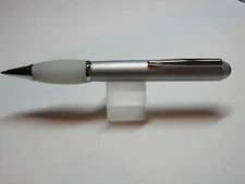 TERZETTI B-52 SILVER LARGE METAL BALLPOINT PEN- COMFORT GEL STYLE GRIP- POUCH