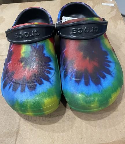 tie dye bistro crocs