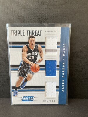 2015-16 Panini Threads - Triple Threat Materials #4 Aaron Gordon /199 (MEM)