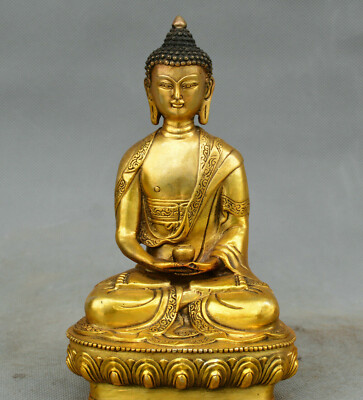 Old China Sakyamuni statue collection Family art damo Asceticism Buddha