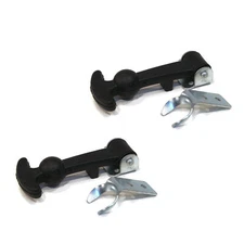 (Pack of 2) Hood Hold Down Latch Kit with Steel Mount & Rubber Easy Grip Handle