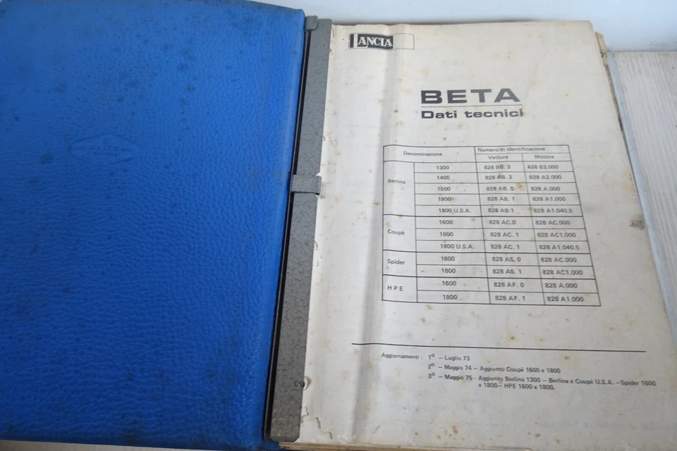 Lancia Beta manuale per le riparazioni Lancia beta HPE spider coupè berlina - Immagine 3 di 4