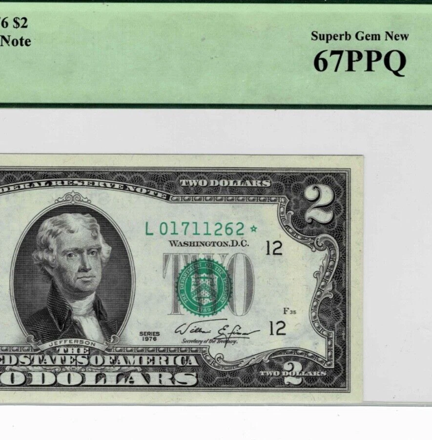 1976 $2 Federal Reserve *STAR*note-fr.1935-L*(San Francisco) PCGS 67 PPQ - Image 4 of 4