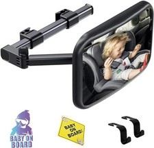 Baby Car Mirror Rear Facing, Safety Adjustable Car Seat Mirror for Baby