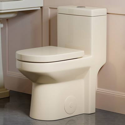 Compact One Piece Toilet Dual Flush 0.8/1.28 GPF for Bathroom12'' Rough-In,Bisque