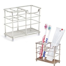 Stainless Steel Toothbrush Holder Toothpaste Razor Stand Bathroom Organizer