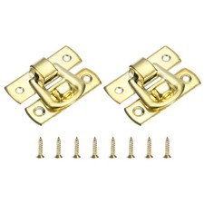 2Pcs Hasp Clasp Latch Lock 30 x 18mm Decorative Retro Toggle Latch Gold