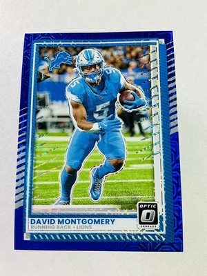 David Montgomery 2025 Panini Optic Blue Mojo Prizm /55 