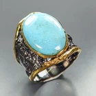 Handmade ring 12 ct Natural Turquoise Ring 925 Sterling Silver Size 8 /R473379
