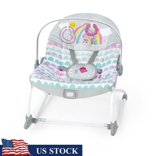 Infant to Toddler Rocker Vibrating Seat 2-in-1 Toy Bar 5-Point Harness Unisex