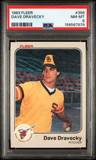 PSA 8 Dave Dravecky 1983 Fleer #356 San Diego Padres Rookie Baseball Card. rookie card picture