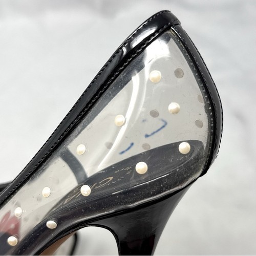 CHANEL Vintage CC Coco Mark Pearl Polka Dot Clear Transparent Pumps Heels 35,5 - Bild 10 von 15