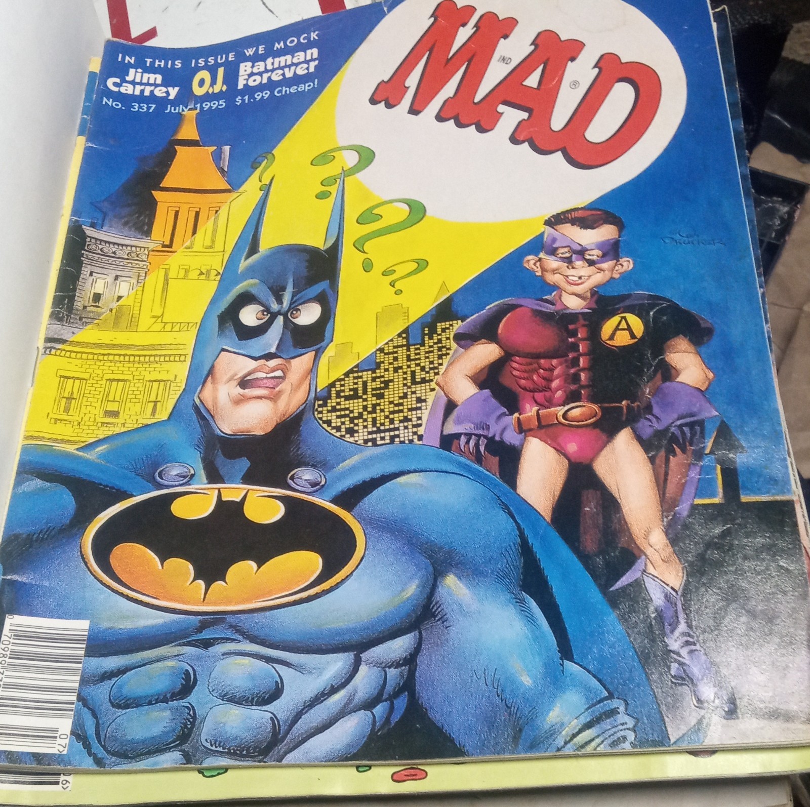 Mad Magazine Illustrated Batman Parody Humor & Satire Issue 337 July 1995