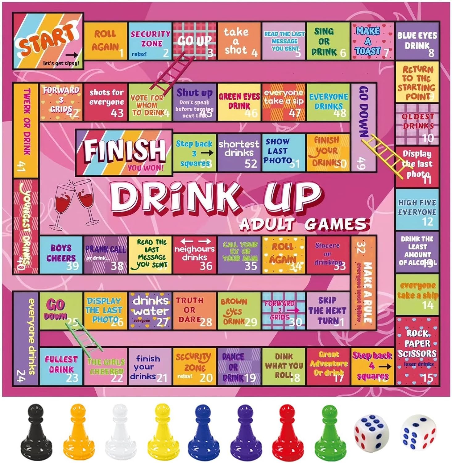 Party Drinking Games for Adults: Fun Waterproof Board Bar Game for Adult Men Wo