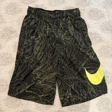 Nike Dri-FIT Youth Basketball/Athletic Shorts black/green Boys Size L
