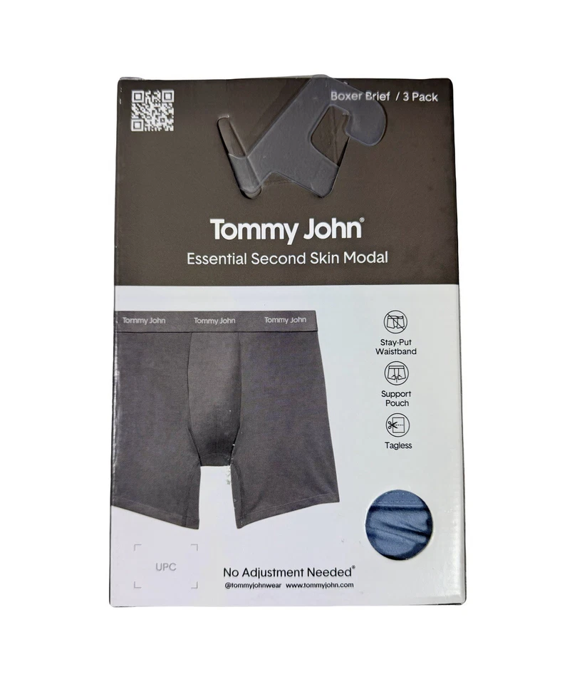 NWT Tommy John.  3 Pk. Second Skin Modal Stretch Boxer Brief.  Blue. MSRP $59.50 - Image 3 of 4
