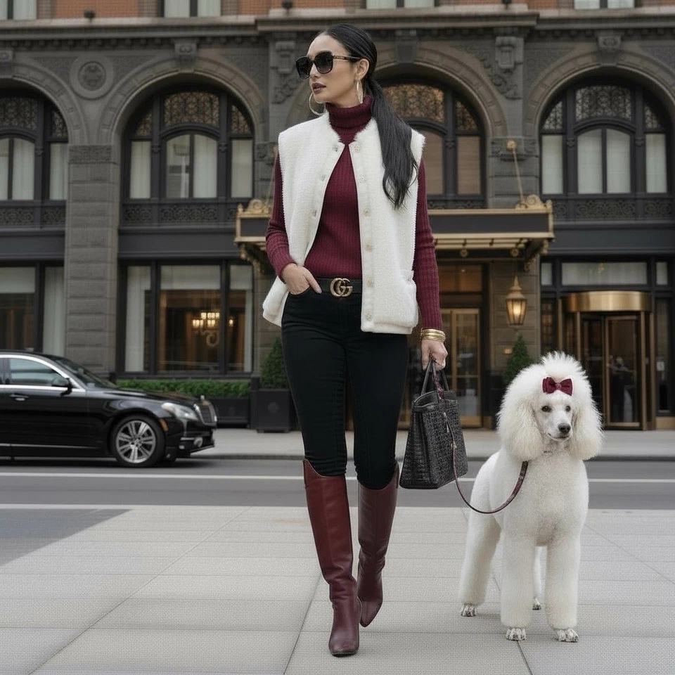 Abrigo/chaleco vintage St. John de piel sintética con brazos extraíbles talla S Foto 2 de 4