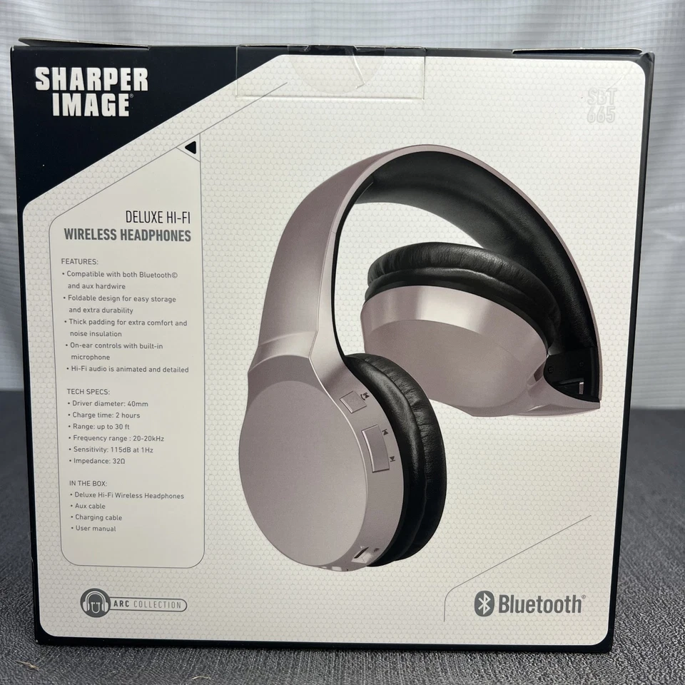 New Sharper Image SBT665 Deluxe Hi-Fi Wireless Bluetooth Headphones 2018 - Image 4 of 4
