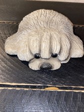 VTG Lou Rankin Dog - Fluffy Mop Pup Concrete Garden Stone/ Sculpture 1978 HTF