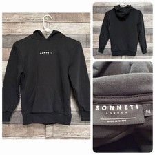 Sonneti London Fleece Pullover Hoodie Sweatshirt Youth M Black