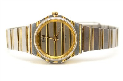 Piaget Polo Style Stainless Two Tone Quartz 23mm Womens Watch