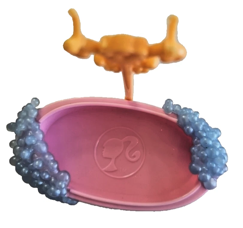 Barbie Mattel 2008 bañera rosa con burbujas azules y un soporte naranja Foto 2 de 4