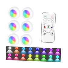 6PCS Wireless Car Interior Led Lights with Remote Control, 16 Colors Vehicle