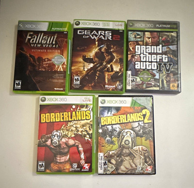 Microsoft Xbox 360 5-Game Lot w/ Cases: Fallout New Vegas Ultimate, GTA IV