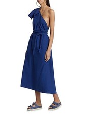 Farm Rio  Leaf One-Shoulder Midi Dress
