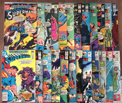 SUPERMAN DC Comics LOT OF 24 1980-1982 Issues #348-373 (No 359/368) Vintage