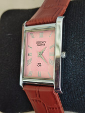 Vintage Classic Seiko Slim Tank japan Made Pink Dial Men's Wrist watch