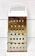 EKCO 4-Sided Box Stainless Steel Cheese Vegetable Hand Grater Shredder ~ EXC